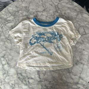 Babydoll tee, blue and white